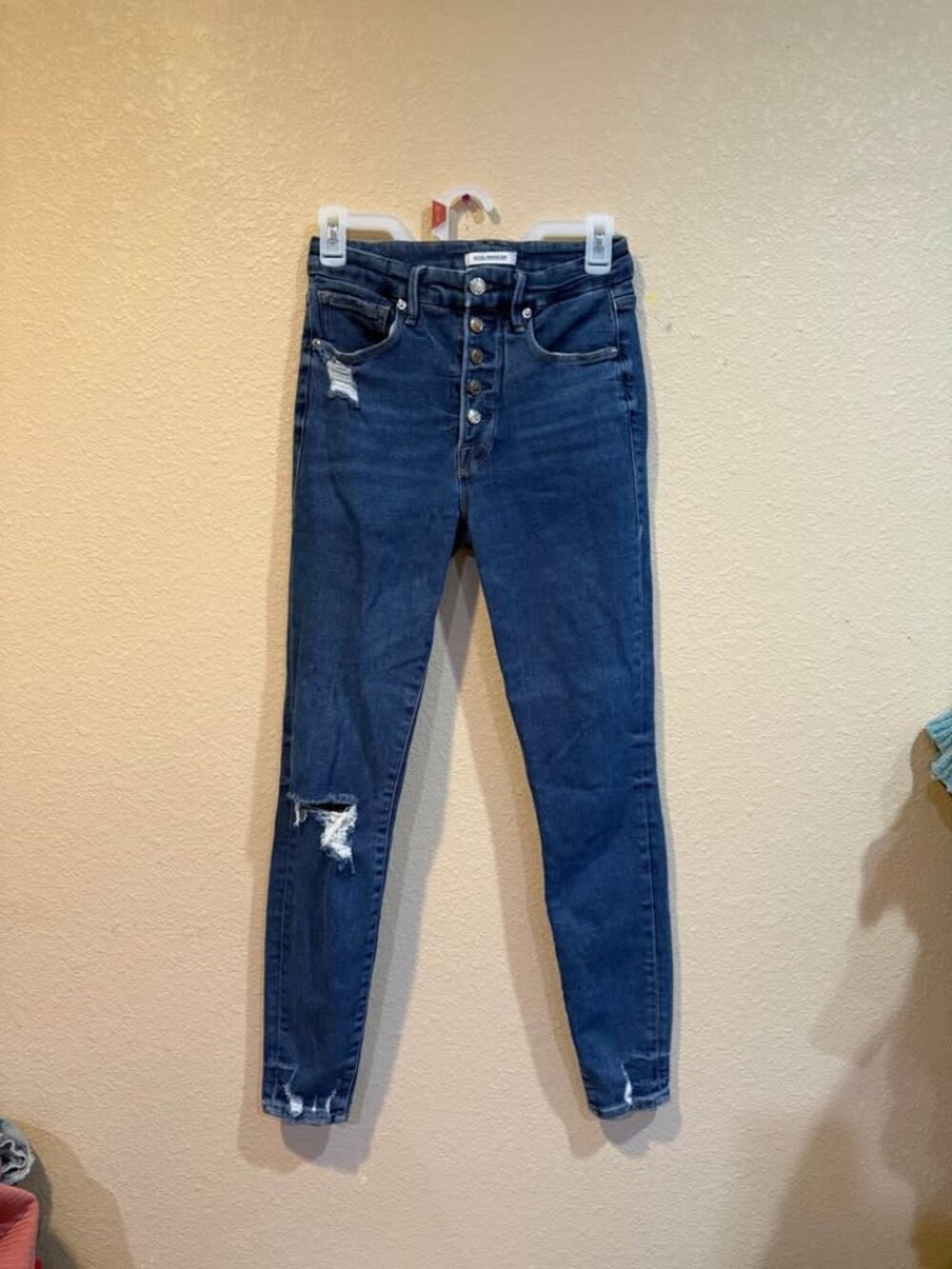 Good American Good Waist Distressed Skinny Jeans Size 4/27